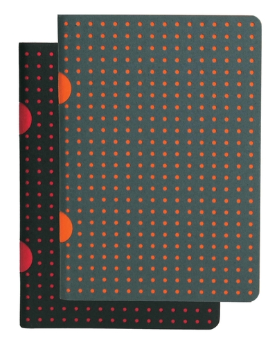 Picture of Paper-Oh Cahier Circulo - Noir sur Rouge / Gris sur Orange - B7 - Ligné - 80 p.