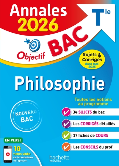 Image de Annales Objectif BAC 2026 - Philosophie Tle - sujets et corrigés