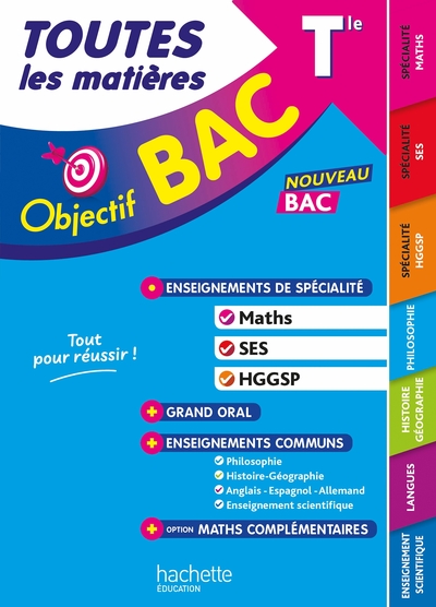 Image de Objectif BAC tlm Tle Maths SES HGGSP enseignements communs - BAC 2027