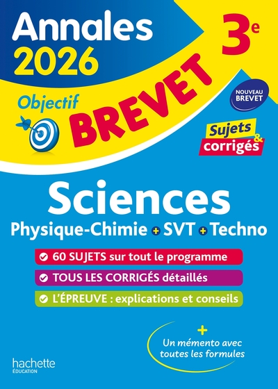 Image de Annales Brevet 2026 - Sciences 3e - sujets et corrigés