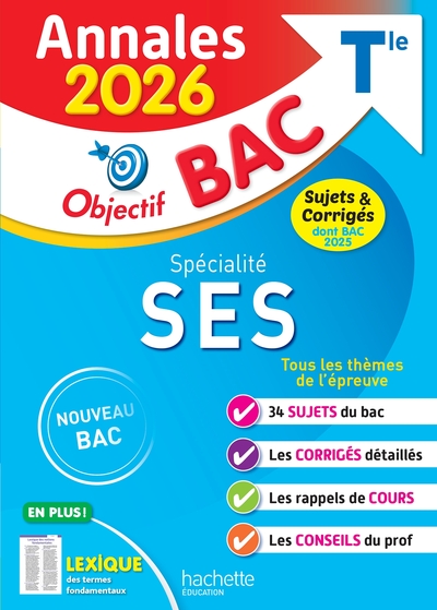 Image de Annales Objectif BAC 2026 - Spécialité SES Tle - sujets et corrigés
