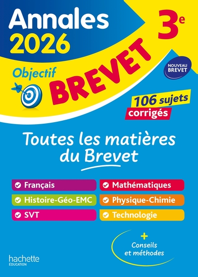 Image de Annales Brevet 2026 - Tout-en-un 3e - sujets et corrigés