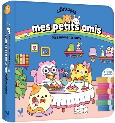 Picture of Coloriages Mes petits amis Mes moments cosy - pochette avec feutres pailletés