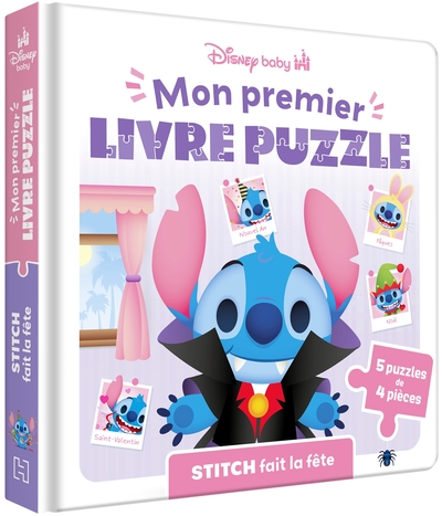 Image de DISNEY BABY - Mon Premier Livre Puzzle - 4 pièces - Stitch fait la fête