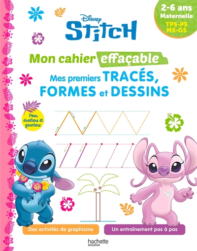 Image de Disney -  Stitch - Mon cahier effaçable - Mes premiers tracés, formes et dessins (2-6 ans)