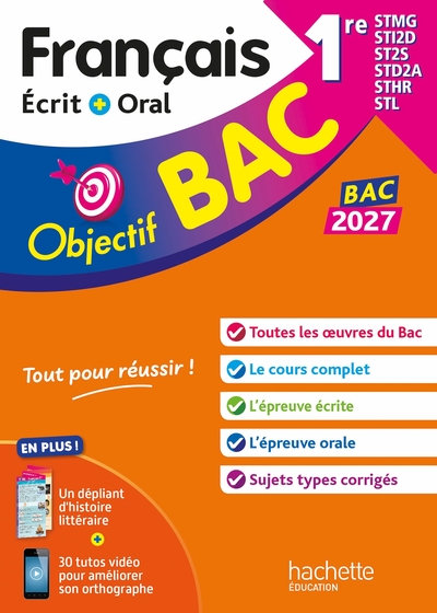 Picture of Objectif BAC 2027 Français écrit et oral 1res STMG - STI2D - ST2S - STL - STD2A - STHR