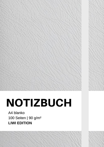 Picture of Notizbuch A4 blanko weiß / hellgrau - 100 Seiten Soft Cover - FSC Papier