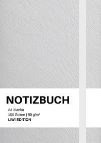 Picture of Notizbuch A4 blanko weiß / hellgrau - 100 Seiten Soft Cover - FSC Papier