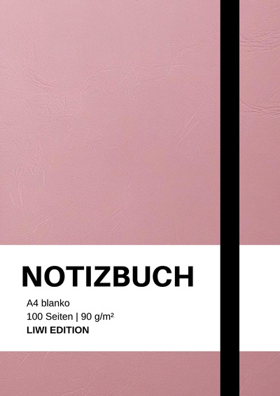 Picture of Notizbuch A4 blanko rosa - 100 Seiten Soft Cover - FSC Papier