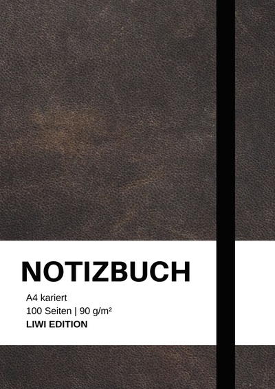Picture of Notizbuch A4 kariert - 100 Seiten Soft Cover schwarz - FSC Papier