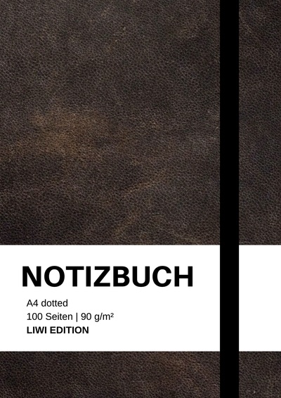 Picture of Notizbuch A4 dotted - 100 Seiten Soft Cover - schwarz - FSC Papier