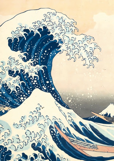 Picture of Notizbuch A4 dotted - 100 Seiten Soft Cover - Hokusai: Die große Welle vor Kanagawa