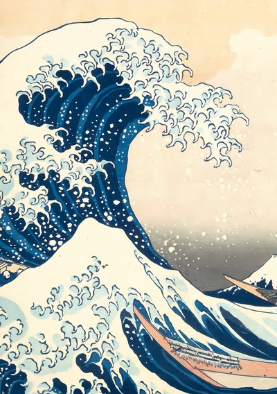 Picture of Hokusai 'Die große Welle vor Kanagawa' Notizbuch A5 kariert - 100 Seiten 90g/m² - Soft Cover - FSC Papier