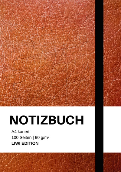 Picture of Notizbuch A4 kariert - 100 Seiten Soft Cover braun - FSC Papier