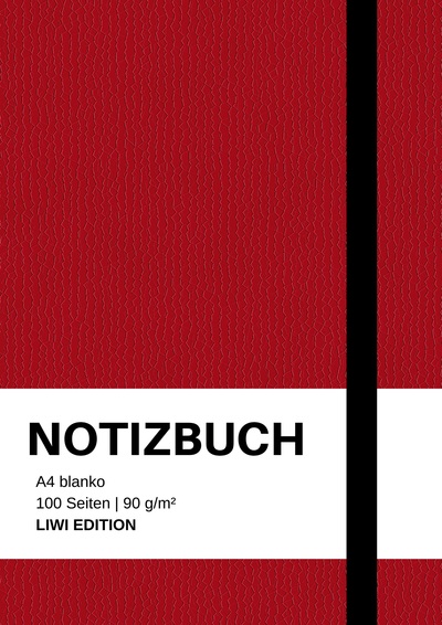 Picture of Notizbuch A4 blanko rot - 100 Seiten Soft Cover - FSC Papier