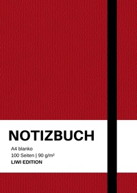 Picture of Notizbuch A4 blanko rot - 100 Seiten Soft Cover - FSC Papier