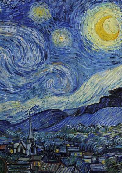 Picture of Notizbuch A4 kariert - 100 Seiten Soft Cover - van Gogh Sternennacht - FSC Papier