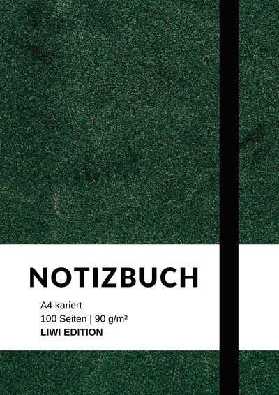 Picture of Notizbuch A4 kariert - 100 Seiten Soft Cover grün - FSC Papier