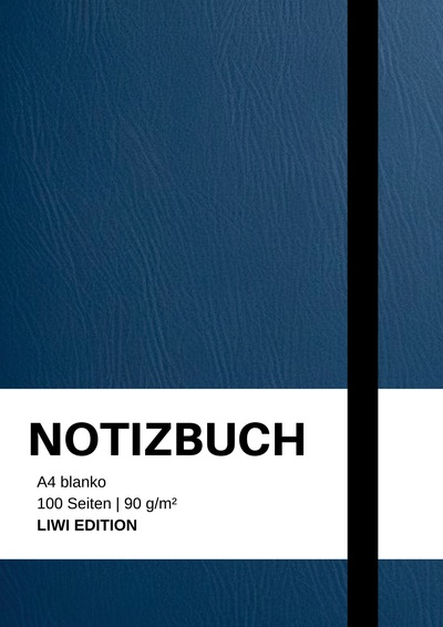 Picture of Notizbuch A4 blanko blau - 100 Seiten Soft Cover - FSC Papier