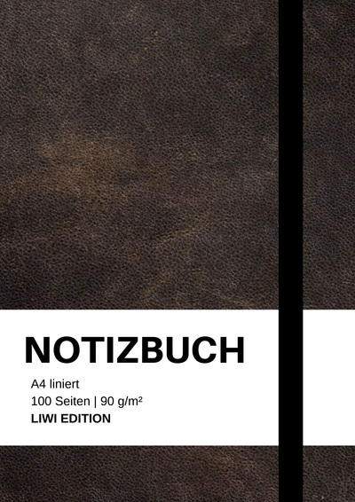 Picture of Notizbuch A4 liniert schwarz - 100 Seiten Soft Cover - FSC Papier