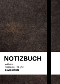 Picture of Notizbuch A4 liniert schwarz - 100 Seiten Soft Cover - FSC Papier