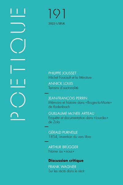 Picture of Poétique, n° 191