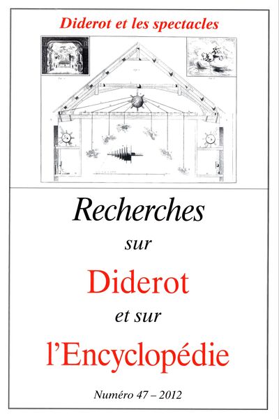 Picture of Revue Recherches sur Diderot et sur l’Encyclopédie 47 - 2012