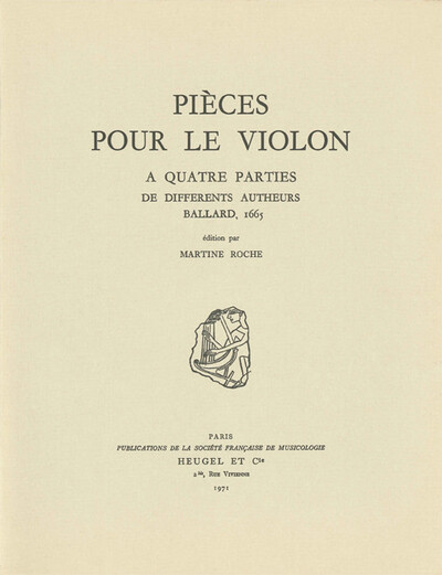Picture of Pièces pour le violon à quatre parties de différents autheurs