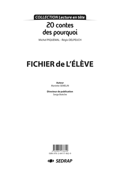Image de 20 CONTES DES POURQUOI - FICHIER