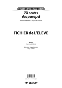Image de 20 CONTES DES POURQUOI - FICHIER