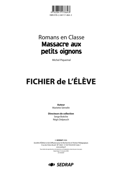 Image de MASSACRE AUX PETITS OIGNONS - FICHIER