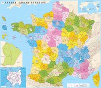 Picture of FRANCE ADMINISTRATIVE PLASTIFIEE NOUVELLES REGIONS 100 CM X 115 CM