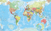 Picture of MONDE POLITIQUE PLASTIFIE IGN GF 138 CM X 85,5 CM