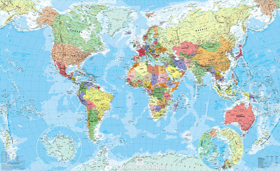 Image de MONDE POLITIQUE PAPIER IGN PETIT FORMAT 100 CM X 61,5 CM