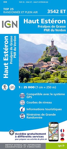 Image de 3542ET HAUT ESTERON, PREALPES DE GRASSE, PNR DU VERDON / RECTO