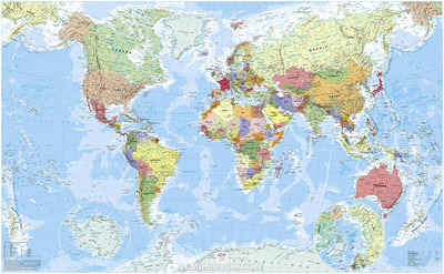 Image de 70053 MONDE POLITIQUE PLASTIFIE IGN GF 138 CM X 85,5 CM