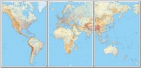 Image de POSTER MONDE PLASTIFIE (3 FEUILLES) 143CM X 289CM