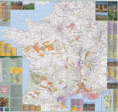 Image de **POSTER PLASTIFIE VINS FRANCE 100 CM X 110 CM