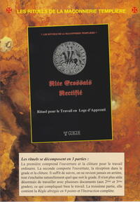 Picture of Rite Ecossais Rectifié  Rituel pour le Travail en Loge d'APPRENTI