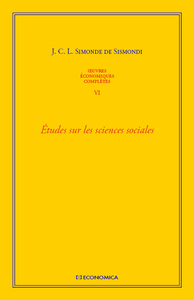 Image de OEUVRES ECONOMIQUES COMPLETES, VOL 6 - ETUDES SUR LES SCIENCES SOCIALES