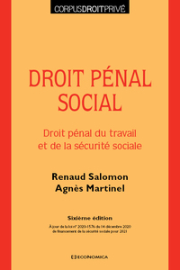 Image de DROIT PENAL SOCIAL, 6ED. - DROIT PENAL DU TRAVAIL ET DE LA SECURITE SOCIALE