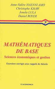 Image de MATHEMATIQUES DE BASE  SCIENCES ECONOMIQUES ET GESTION, 3E ED.