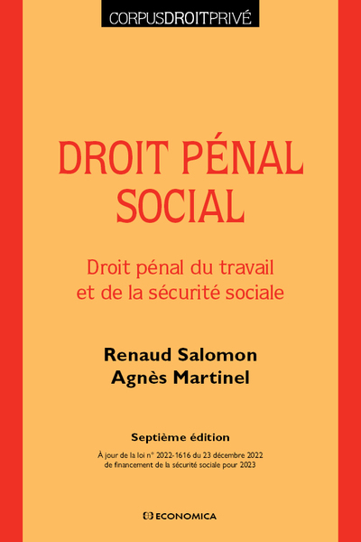 Picture of Droit pénal social, 7e éd.
