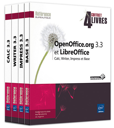 Picture of OpenOffice.org 3.3 et LibreOffice - Coffret de 4 livres : Calc, Writer, Impress et Base