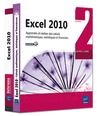 Picture of Excel 2010 - Coffret 2 livres - Apprendre et réaliser des calculs mathématiques, statistiques et fin