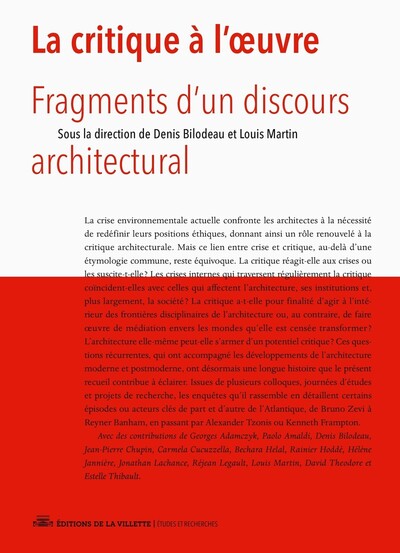 Image de La critique à l'oeuvre. Fragment d'un discours
