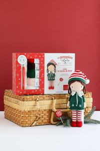 Picture of Coffret les Poupées de Lulu au crochet et ses accessoires : La lutine de Noël