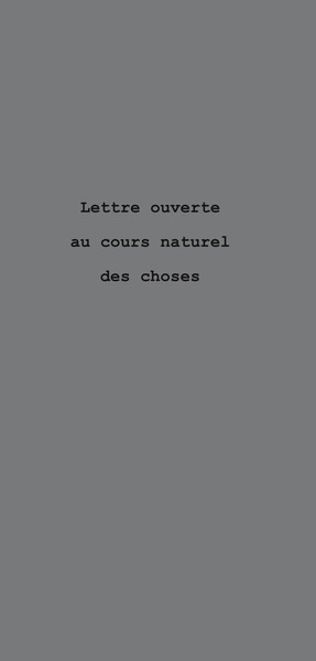 Image de Lettre ouverte au cours naturel des choses