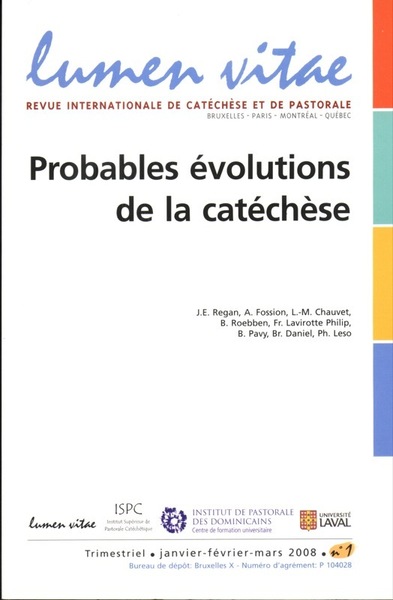 Picture of Lumen vitae numéro 1 Probables évolutions de la catéchèse