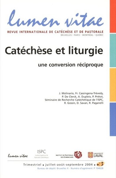 Picture of Revue lumen vitae numéro 3 catéchèse et liturgie
